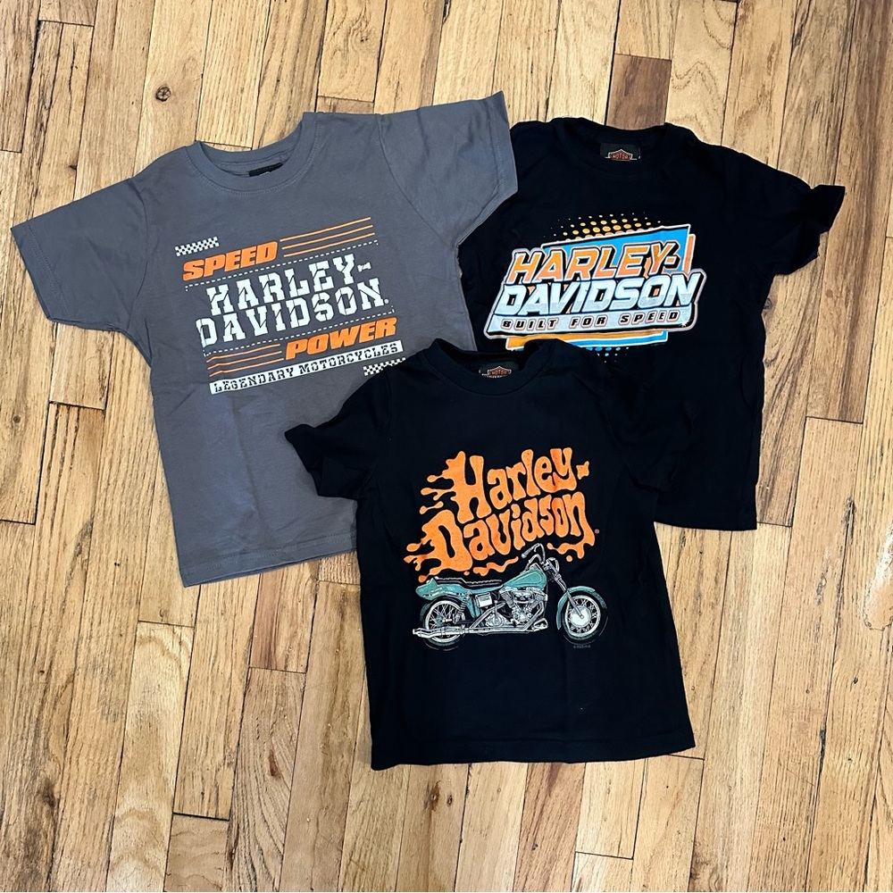 New Harley-Davidson Black and Gray Short Sleeve Tees Bundle size 4T